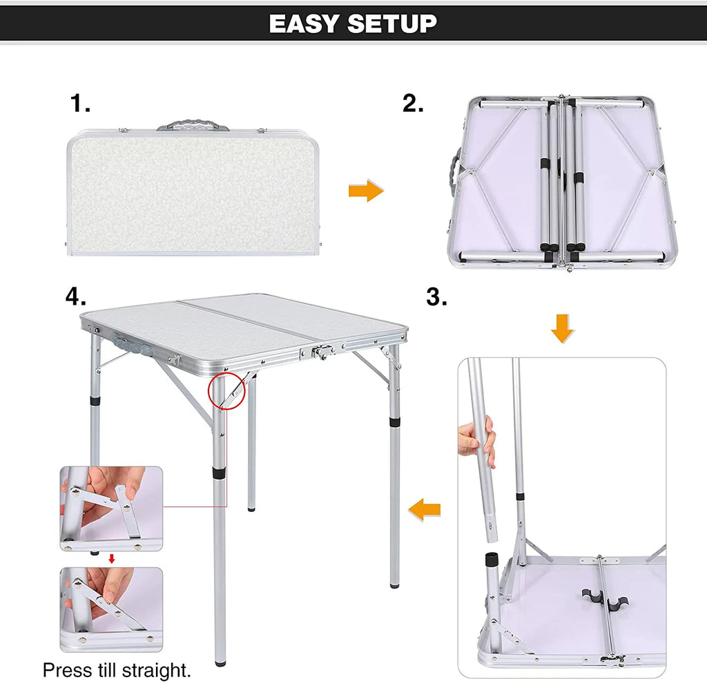 Small Square Folding Table 2 Foot Portable Aluminum Camping Table V9628