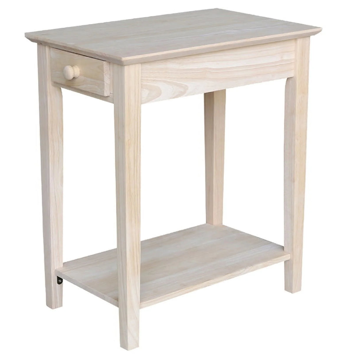 Solid Wood Unfinished 1-Drawer End Table Z4728