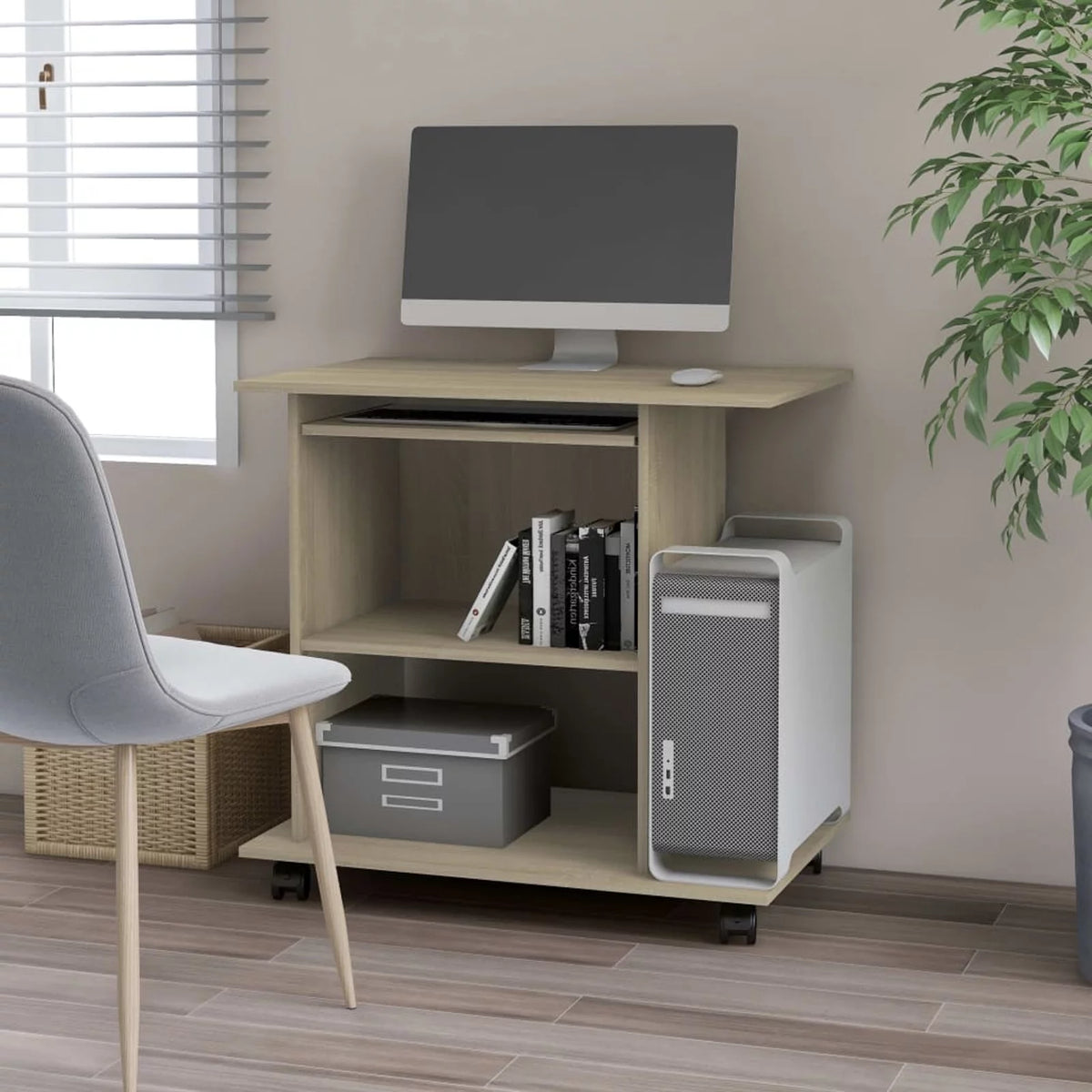 Computer Desk with Keyboard Tray and CPU Tower P167867