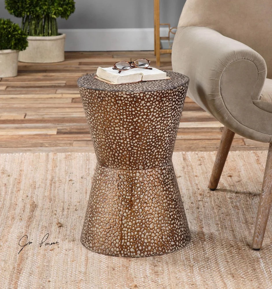 Drum Shaped Accent Table 19.88 inch E19343