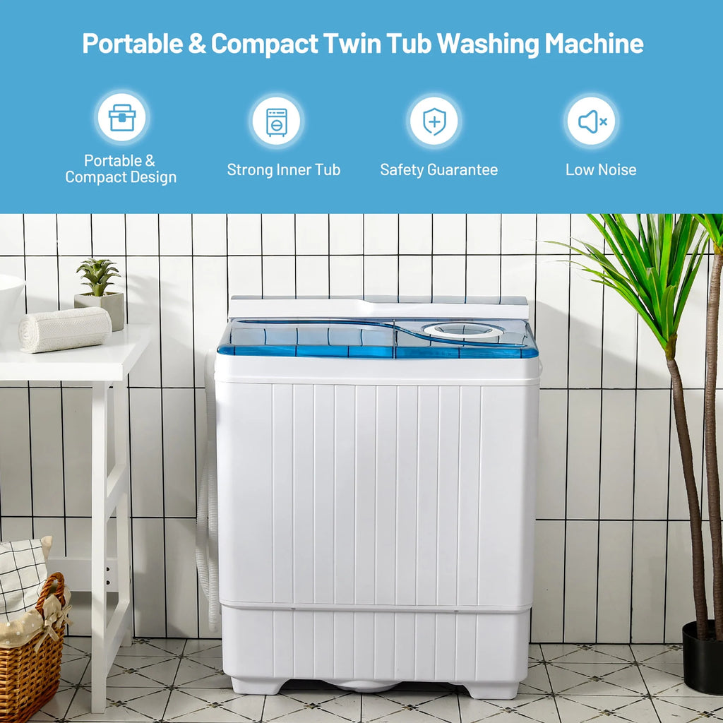 Portable Semi-automatic Washing Machine Blue Y80404