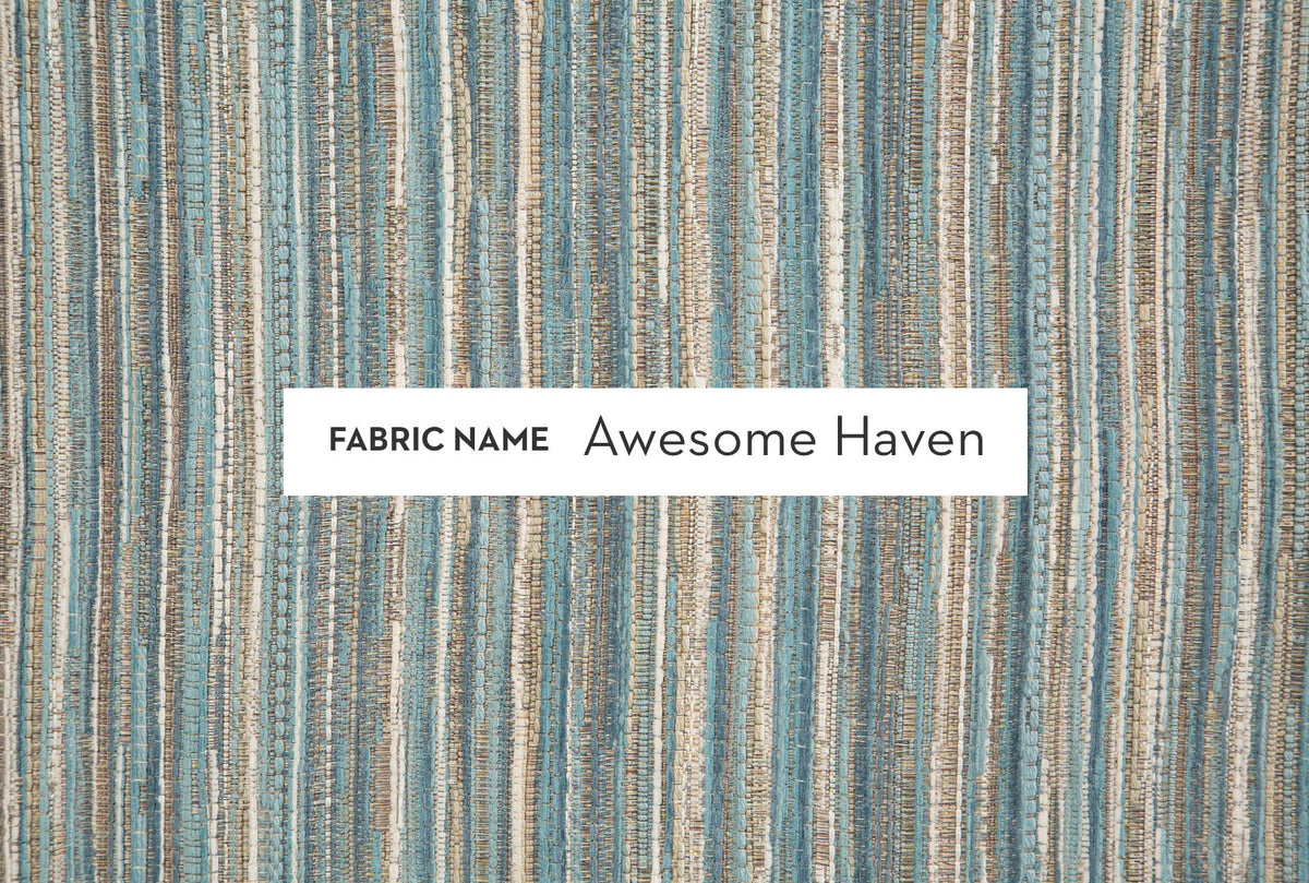 Light Blue Striped Fabric Accent Chair V35342