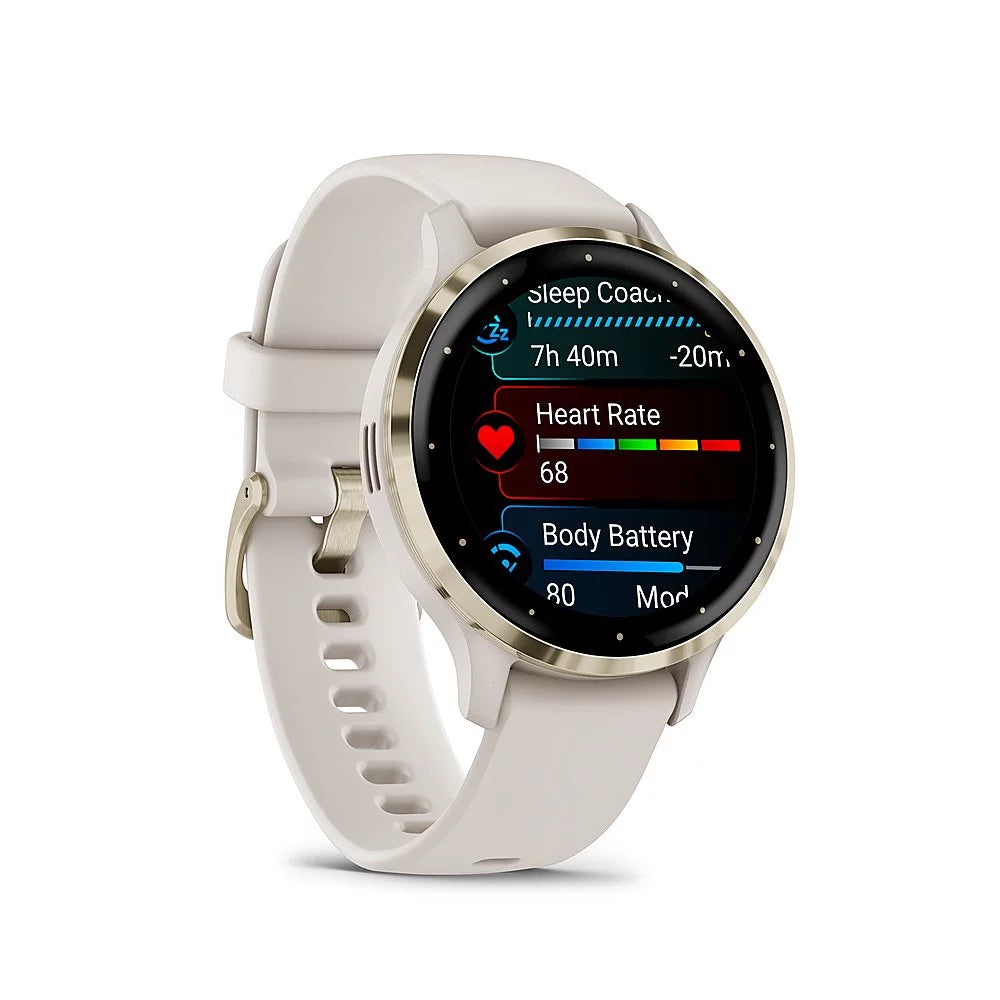 Gold Steel Bezel Ivory Case 41mm Health Fitness GPS Smartwatch N77879