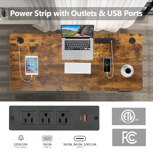 Electric Standing Desk 55 x 24In with Charging Station G3734