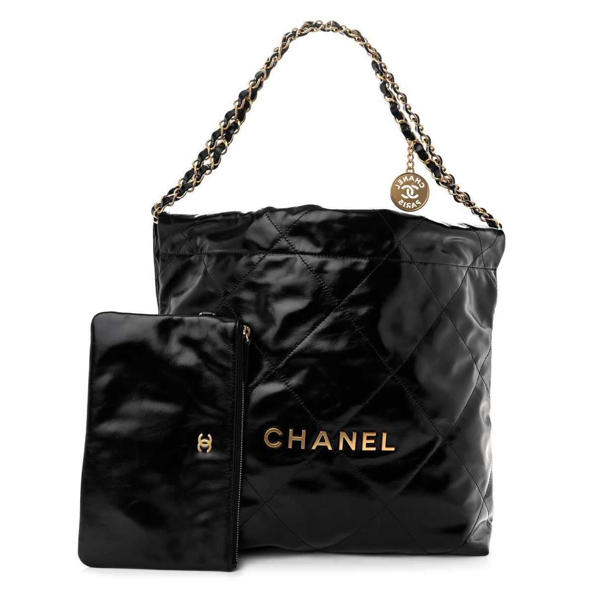 Quilted Glazed Calfskin Black B99451
