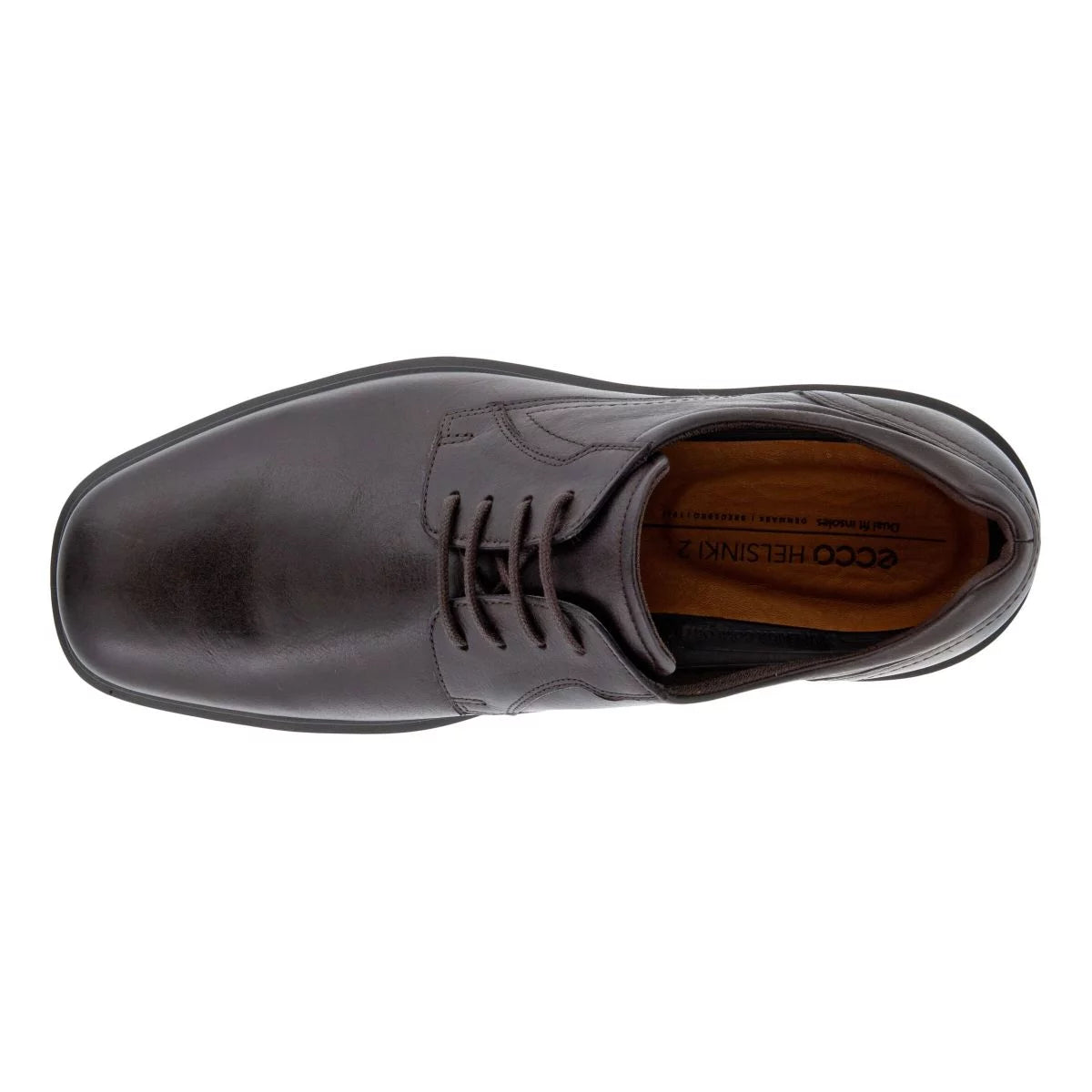 Mocha Leather Plain Toe Tie Shoes J2840