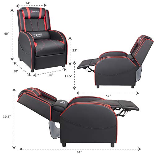 Red PU Leather Massage Recliner Chair X5546