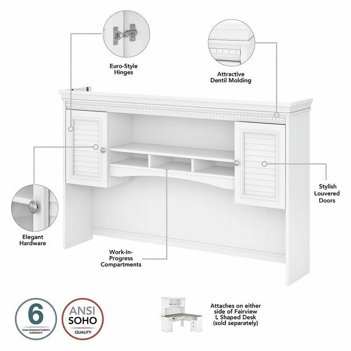 60W L Desk with Hutch C141696