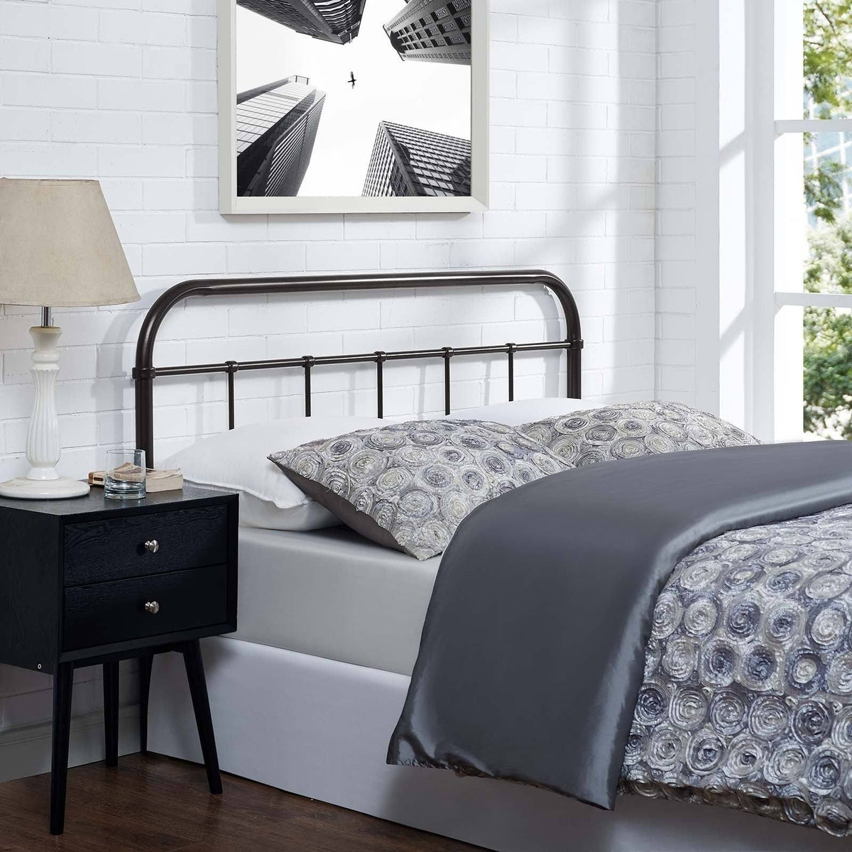 Brown Full Steel Headboard L4455