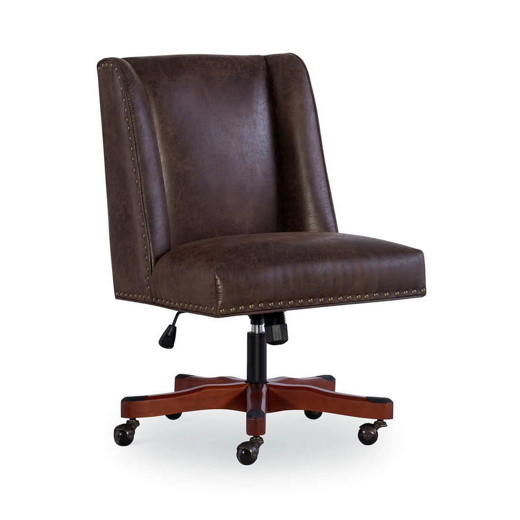 Wood Upholstered Office Chair in Brown Z2894