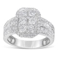14K White Gold Diamond Cluster Ring V803
