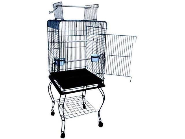 Antique Silver Open Top Parrot Cage with Stand X8747