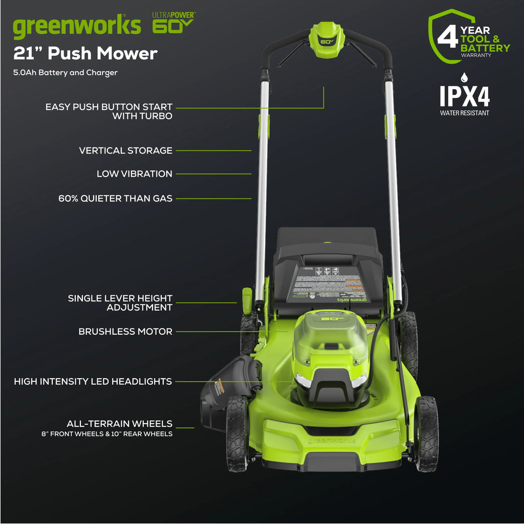 60V 21 Push Lawn Mower with Battery & Charger O867151