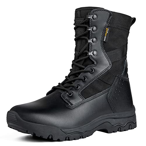 Men's 8 Inches Suede Leather Tactical Work Boots D1274