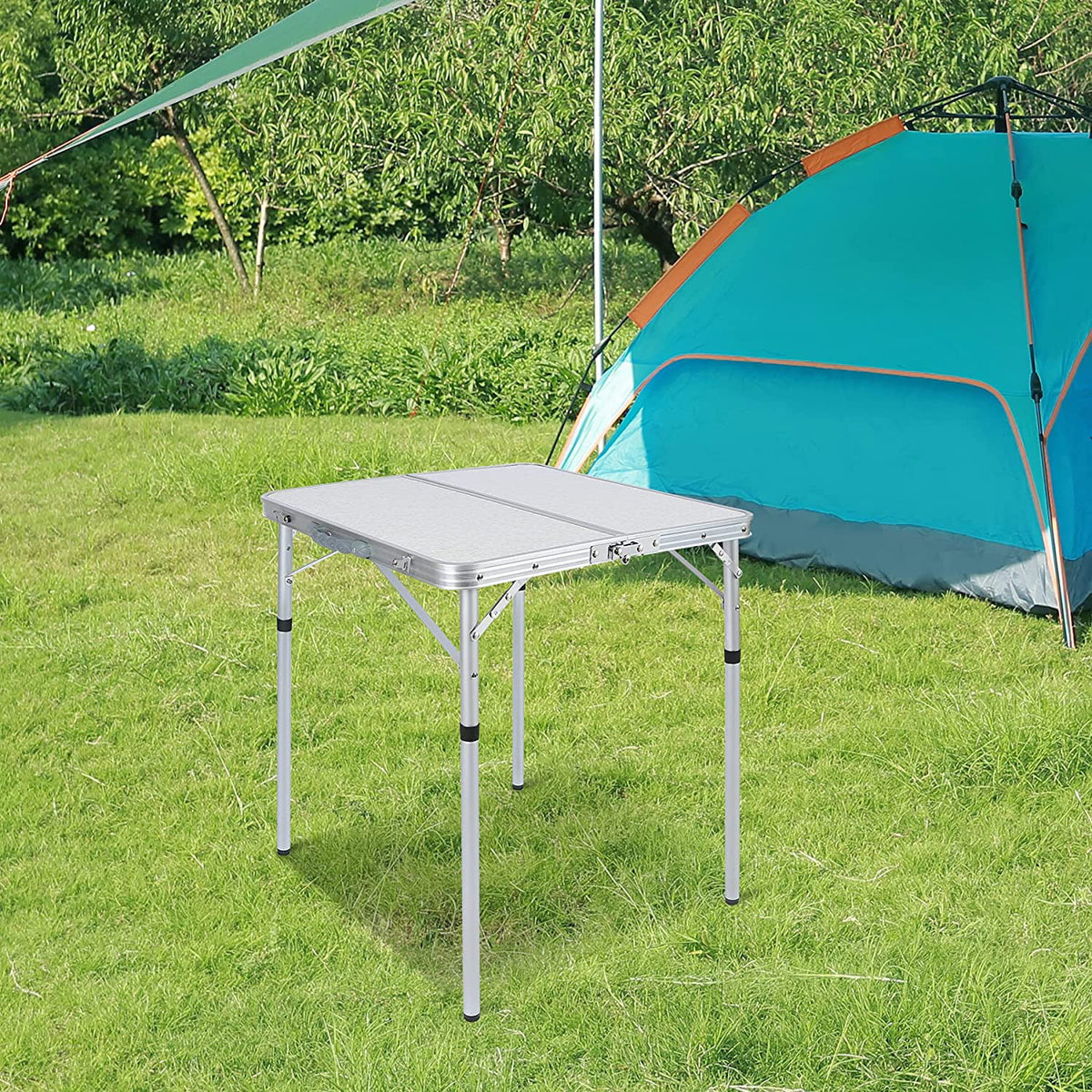 Small Square Folding Table 2 Foot Portable Aluminum Camping Table V9628