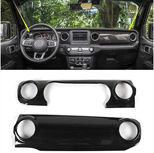 Carbon Fiber Dashboard Control Console Trim Panel Cover Pack of 2 W539