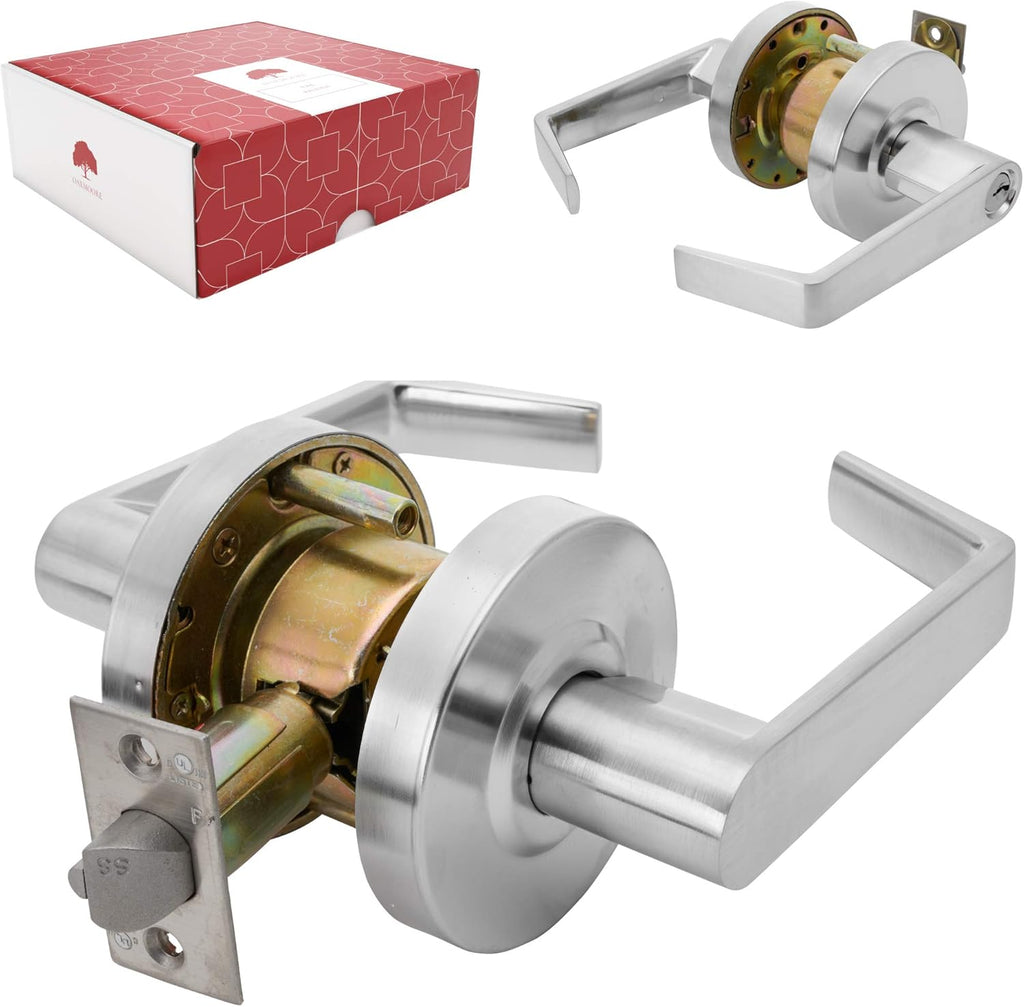 Commercial Door Handle Privacy Lock, Grade 2, Nickel Chrome K300347