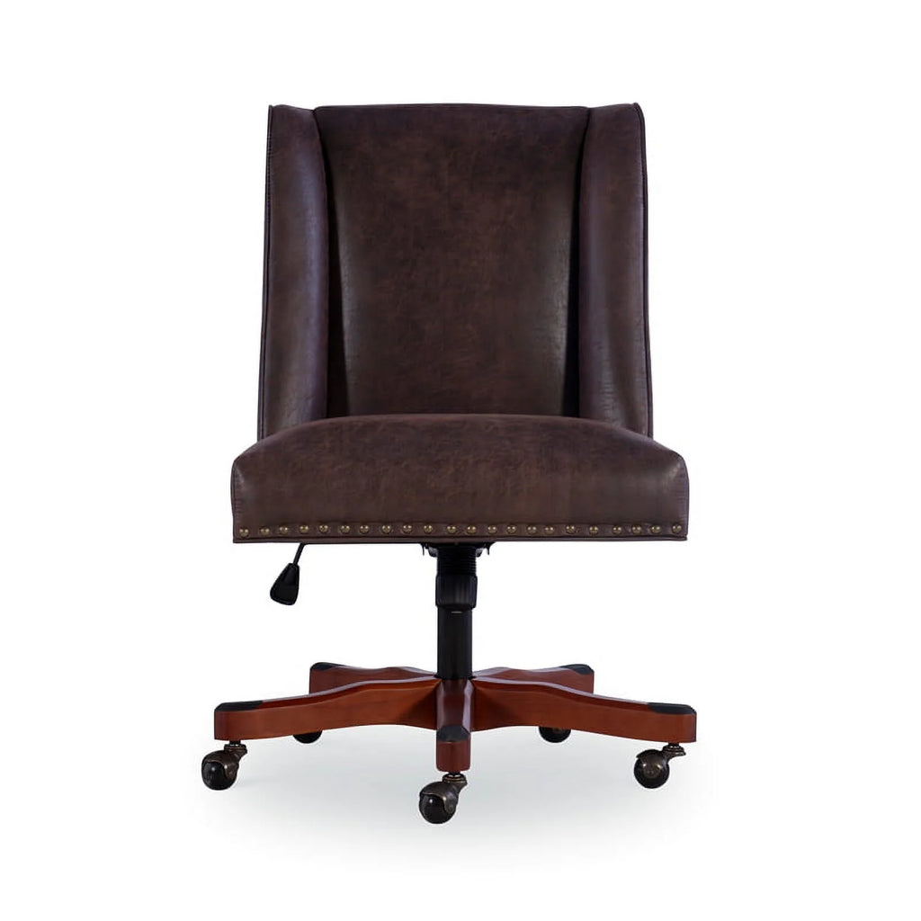 Wood Upholstered Office Chair in Brown Z2894