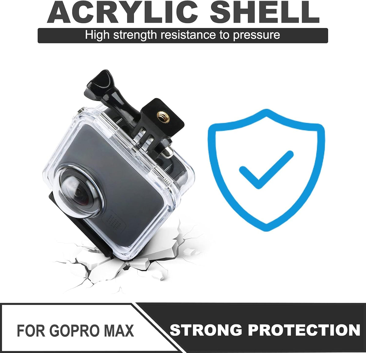 Waterproof Underwater Diving Protective Housing Case with Bracket Accessories V3292