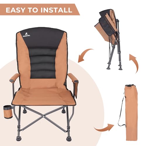 Oversized Folding Camping Chair with Cup Holder & Side Pocket L55679