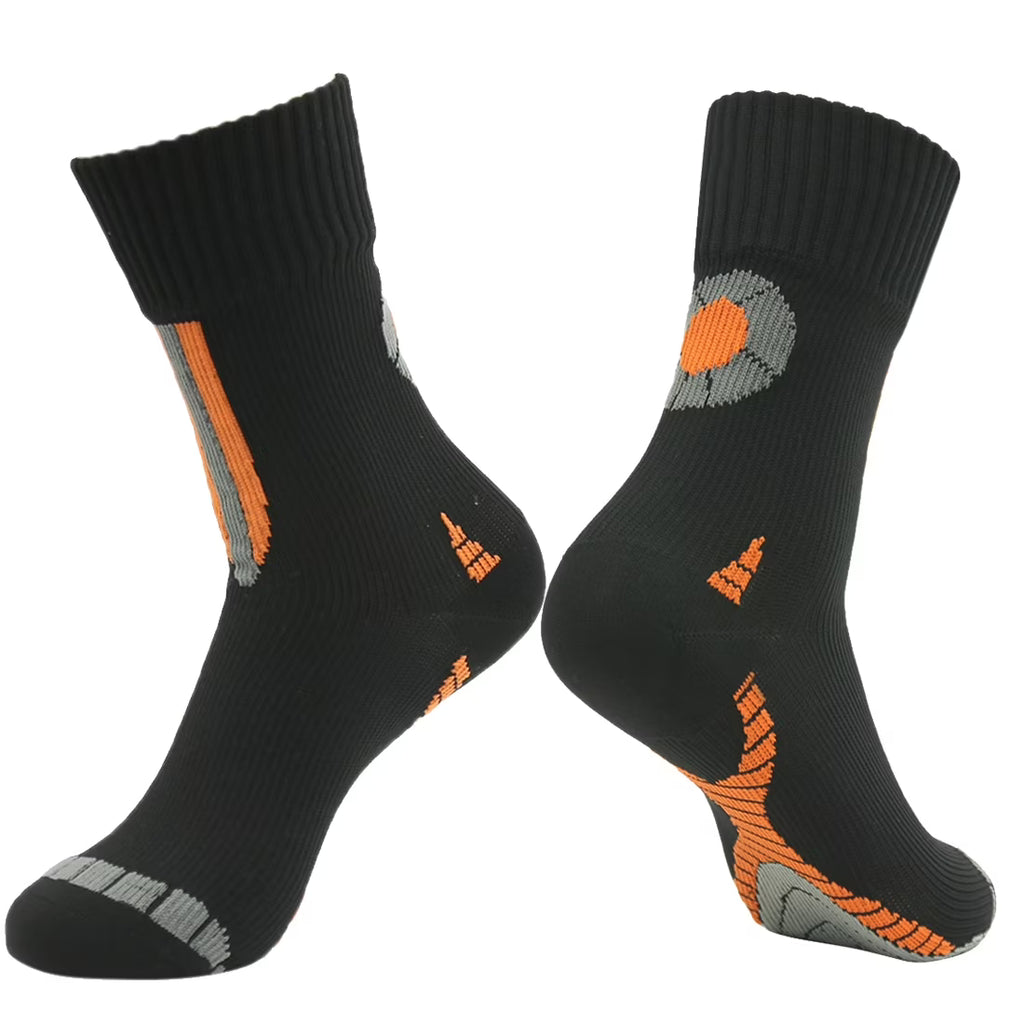 Waterproof Breathable Lightweight Cushioned Quarter Hiking Socks 1 Pair Small Black Orange M531642
