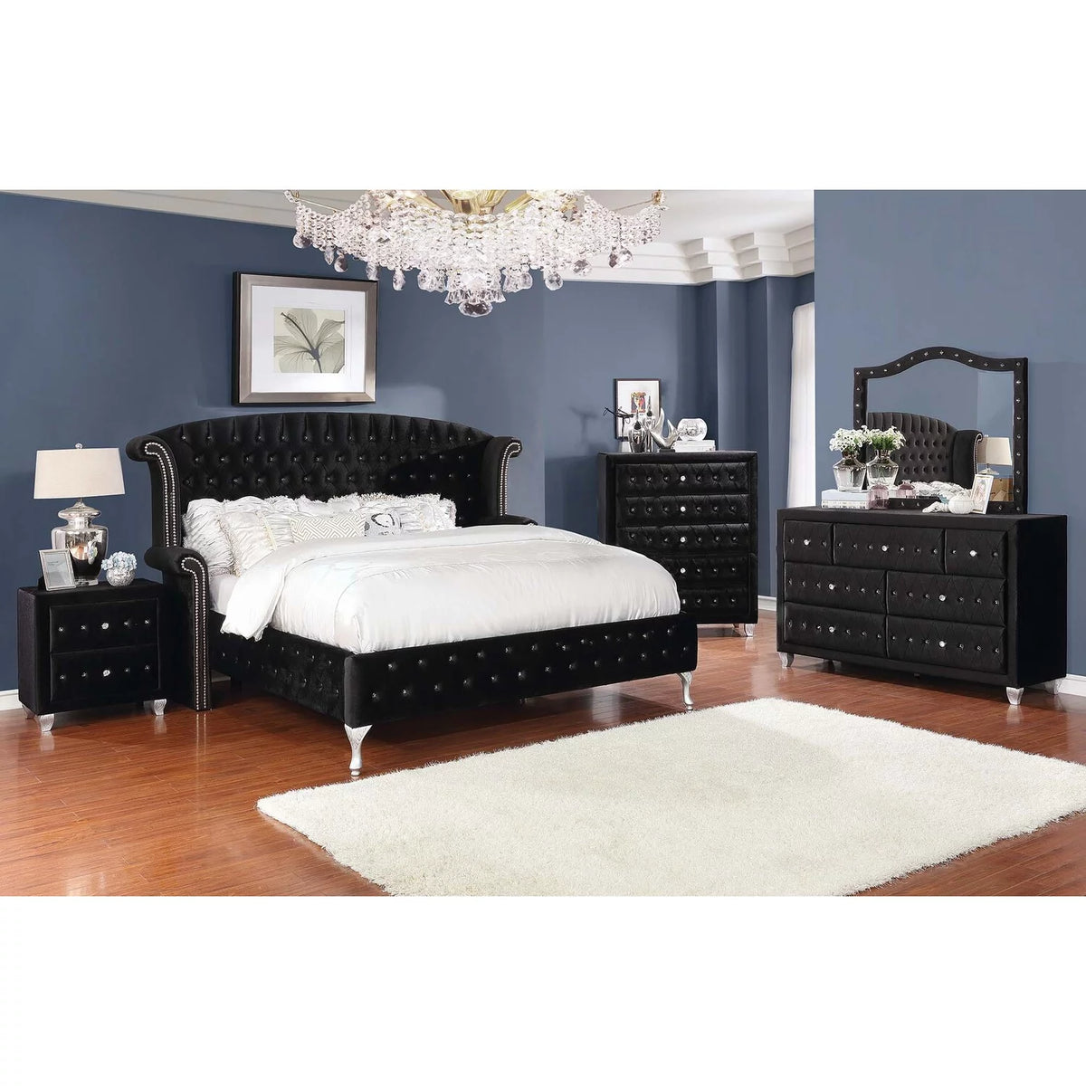 Black 4-piece Queen Bedroom Set B8496