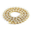 18K Gold Silver Plated 6.5mm Hip Hop Heart Chain Necklaces CZ S623