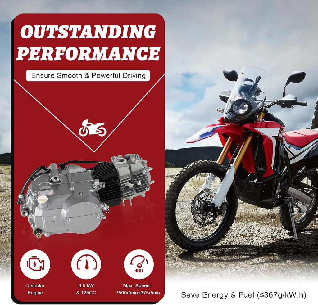 4-Stroke 125cc Manual Start Single Cylinder Manual Clutch Dirt Bike Engine Motor B222