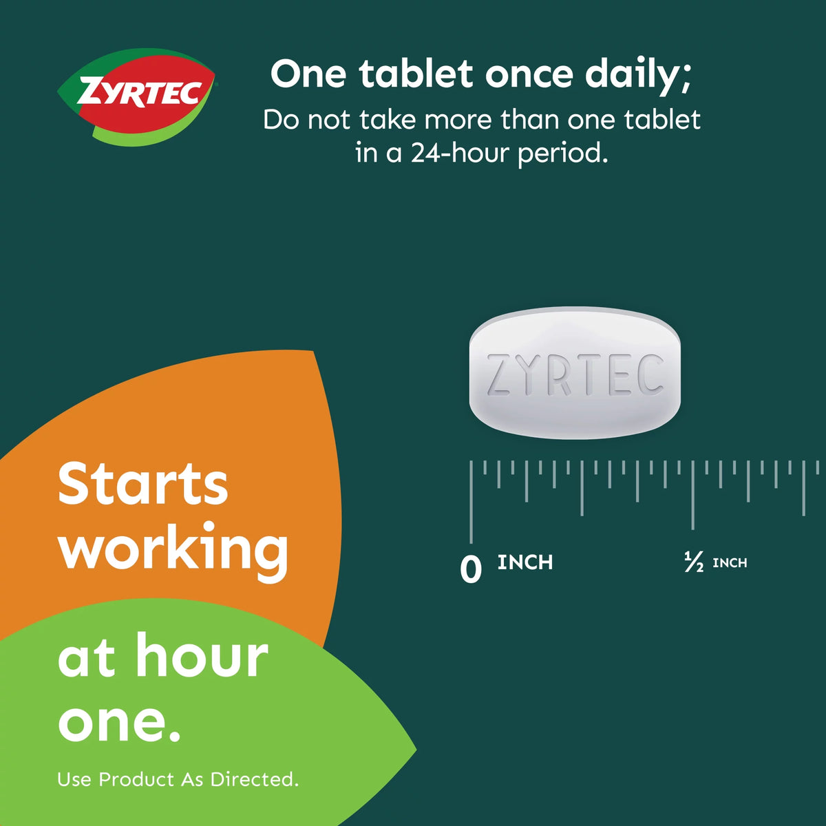 24 Hour Allergy Relief Tablets 10mg Cetirizine HCl 120 ct B491979