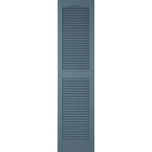 14-1/2 in. x 64 in. Vinyl Open Louvered Shutters Pair Wedgewood Blue E276