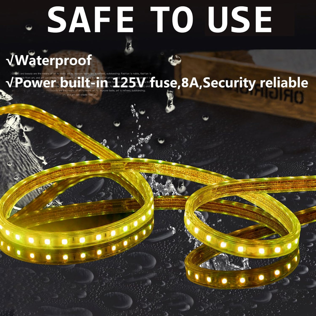 8 Colors RGB Dimmable 65.6ft 20m Waterproof IP65 Flexible Strip Light L51484