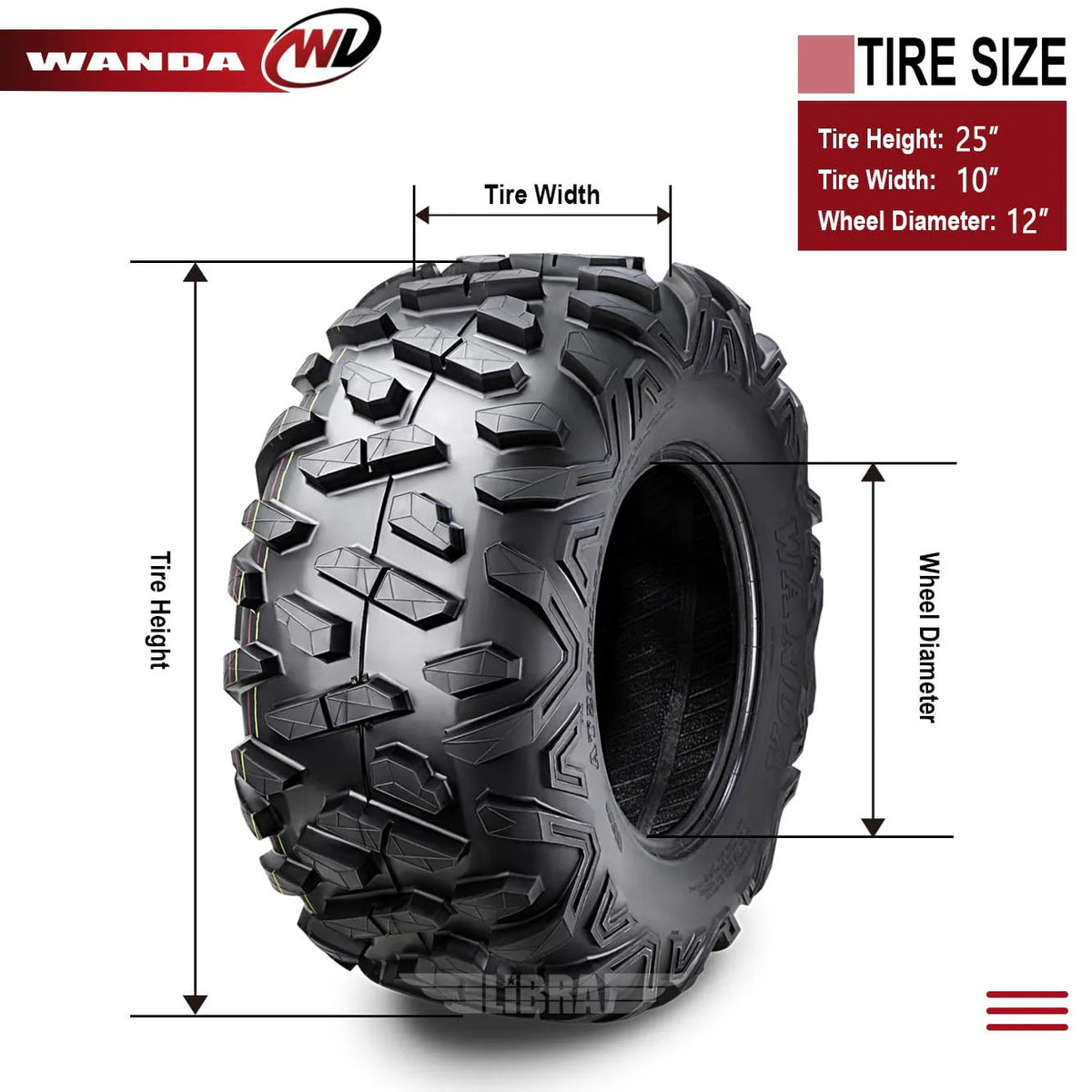 25X10-12 6PR ATV/UTV Tires Set 2 G76679