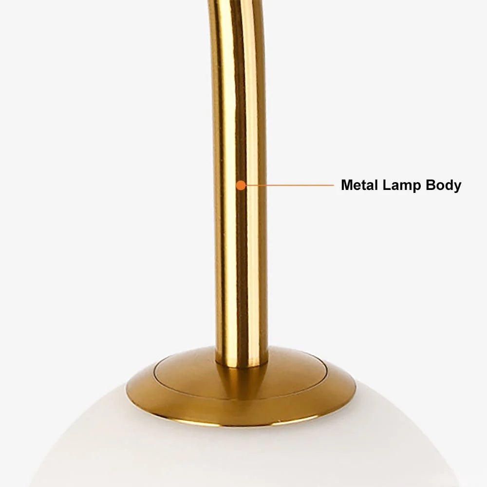 60" Modern Arc Floor Lamp with Shelf Gold Glass Shade Marble Base U7586