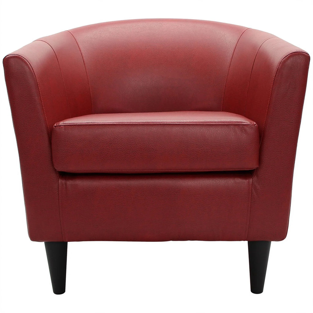 Red Faux Leather Club Chair Z3367