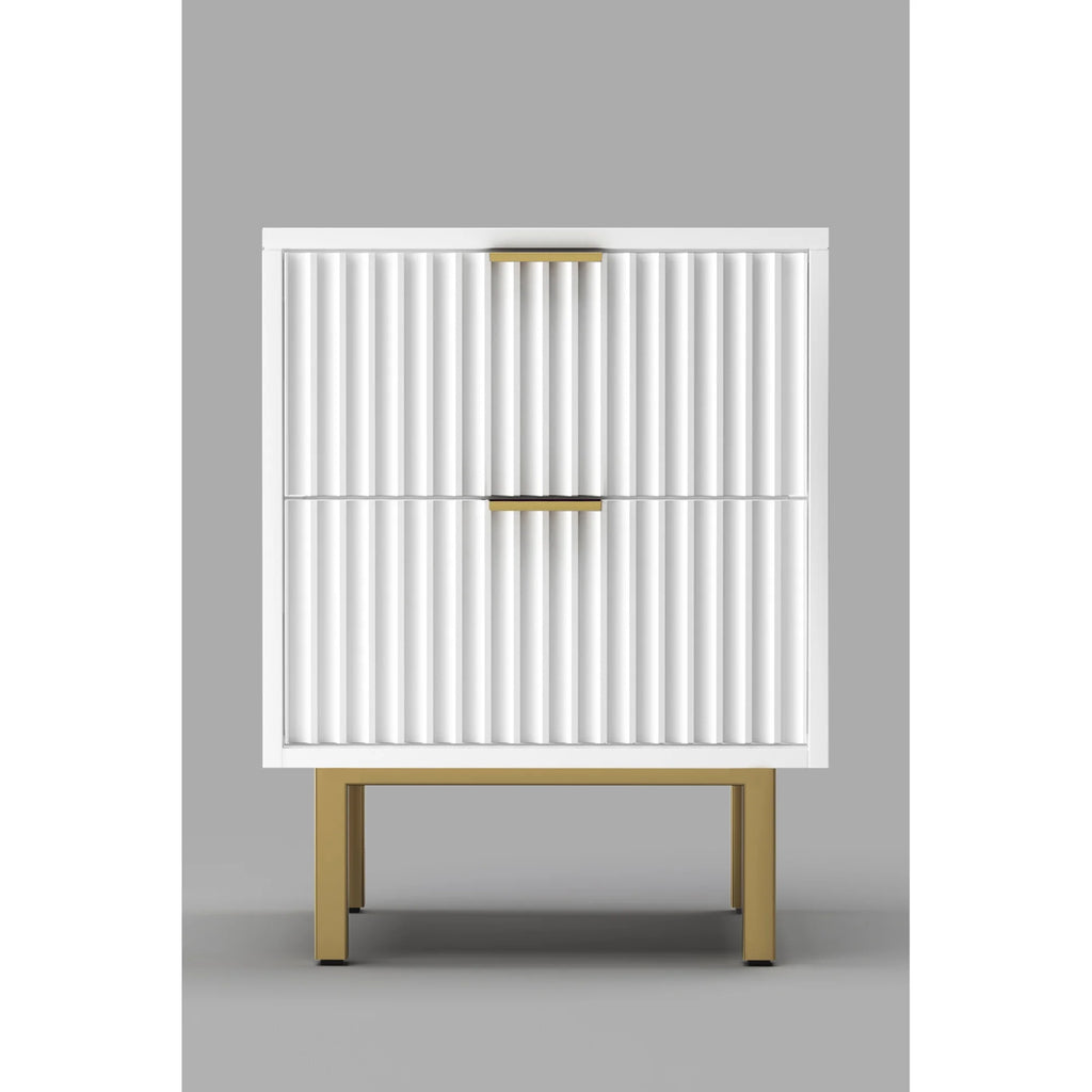 White 2 Drawer Nightstand D891974