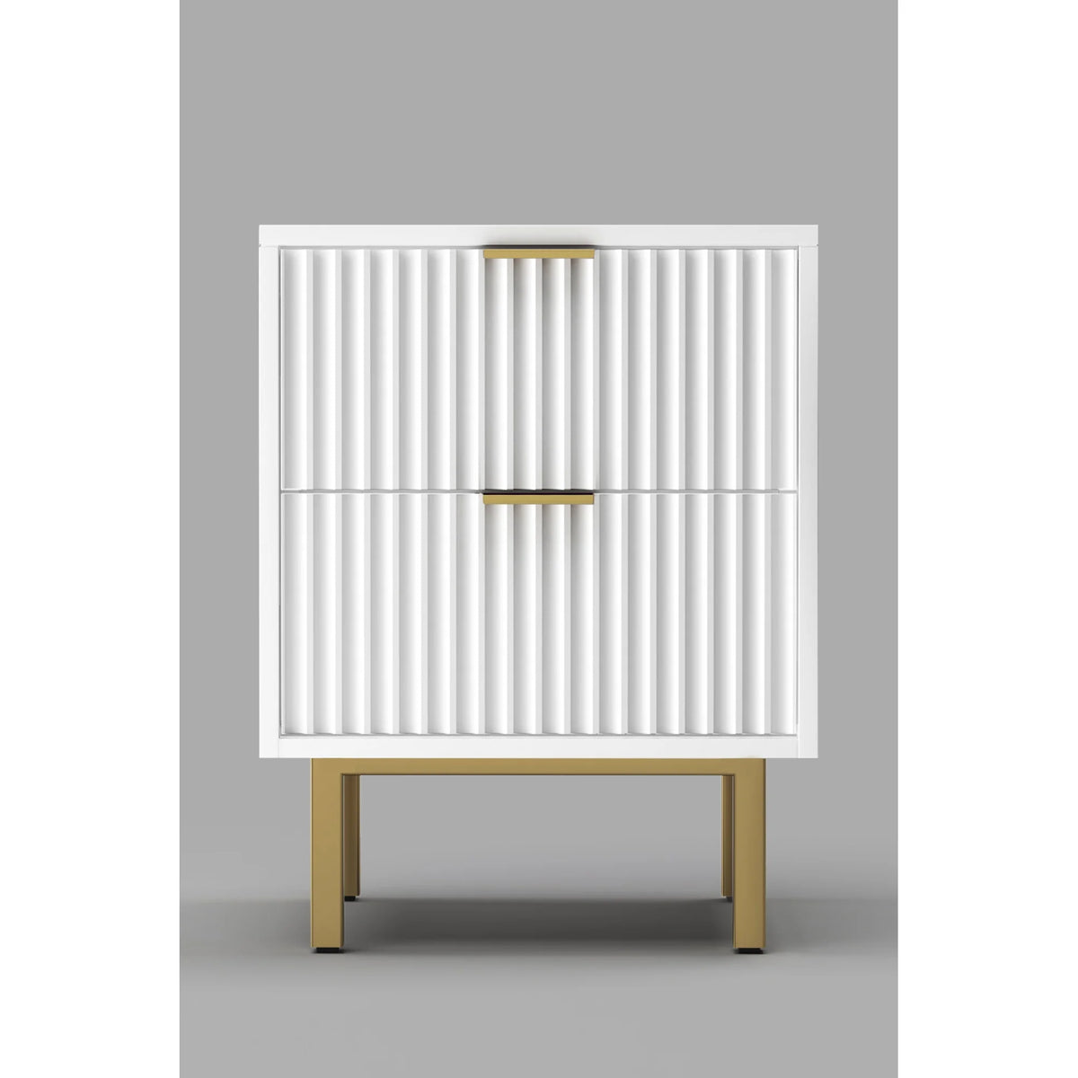 White 2 Drawer Nightstand D891974