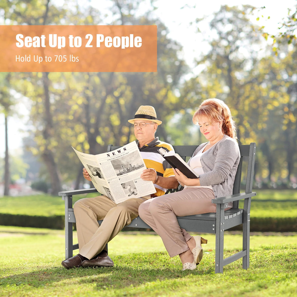 All-Weather HDPE 2-Person Outdoor Bench I4486