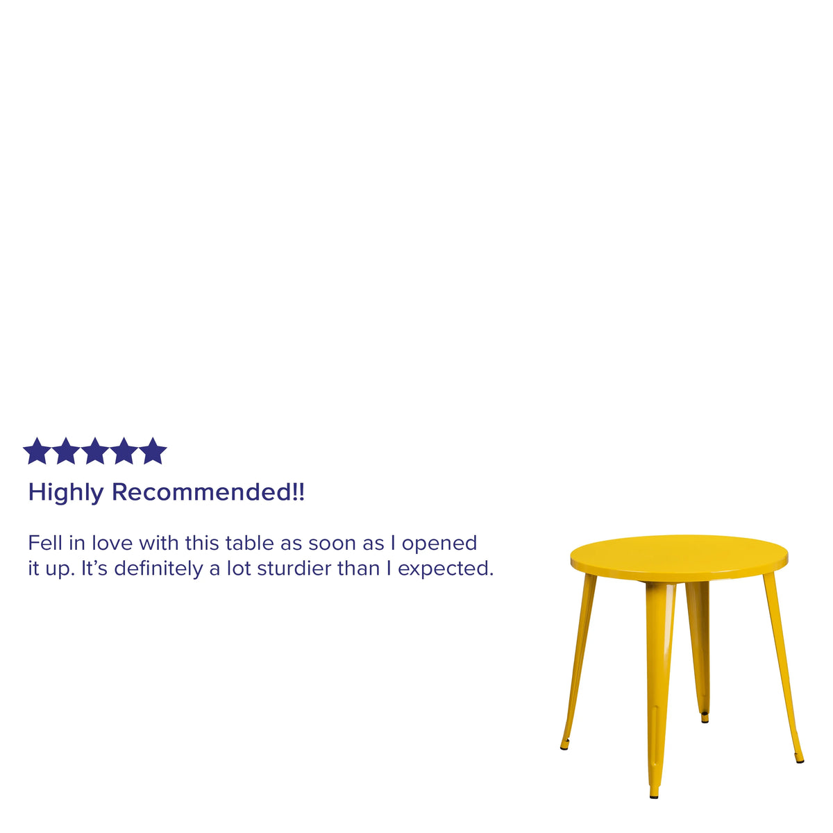 Commercial Grade 30" Round Yellow Metal Indoor-Outdoor Table V2331