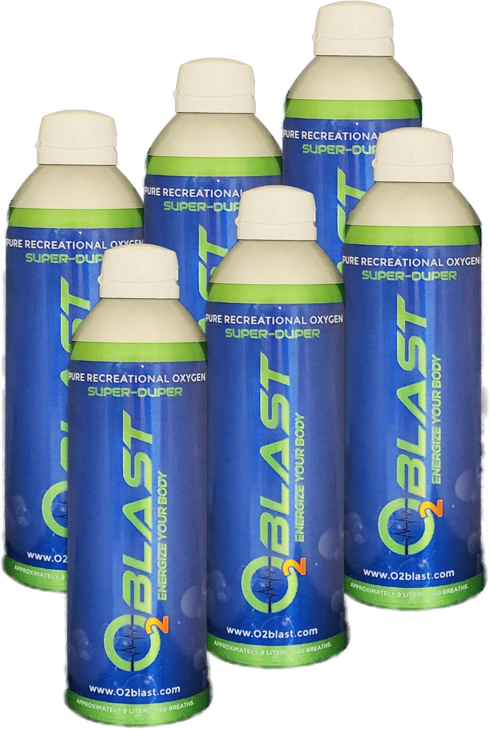 99.7% Pure Oxygen Supplement, 9 Liter Portable Oxygen Can, 6 Pack, Natural, Pack of 2 C965