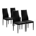 Set of 4 Black PU Leather Dining Side Chairs V83136