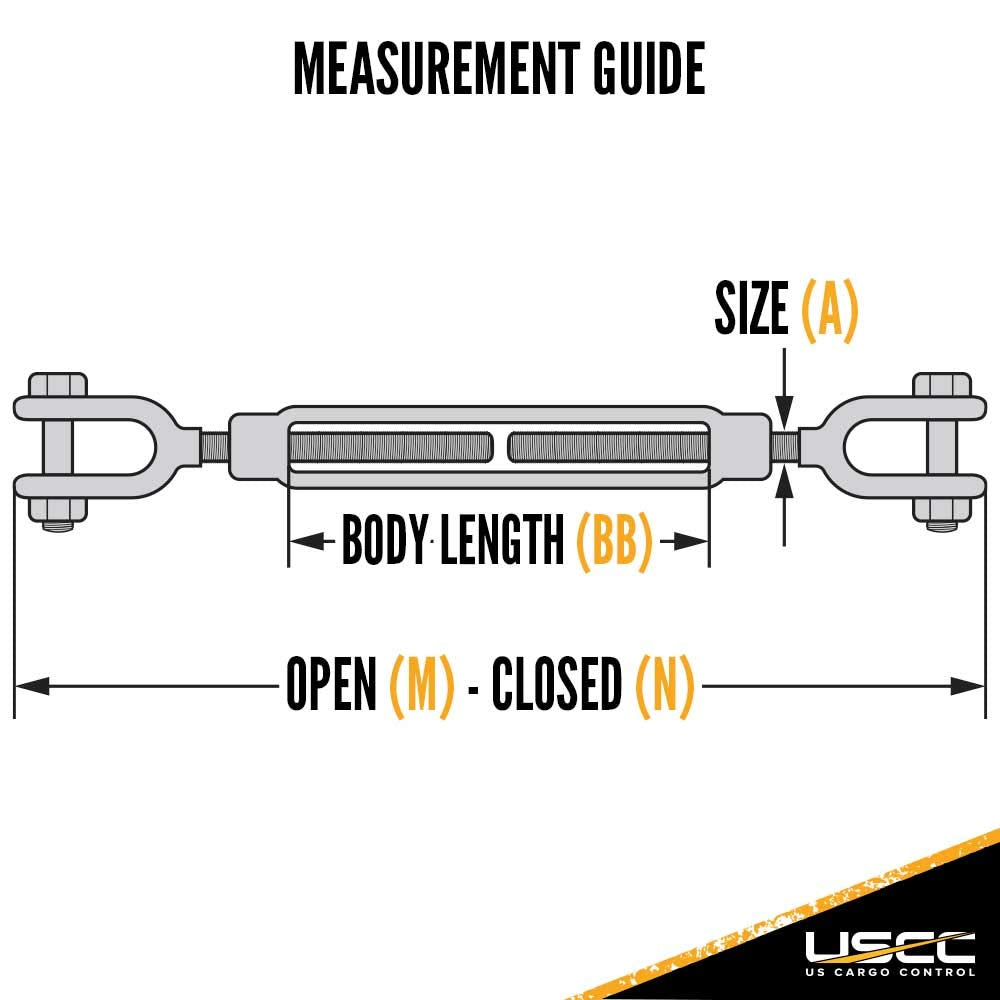 1/2 Inch x 12 Inches Galvanized Jaw and Jaw Turnbuckles I8491