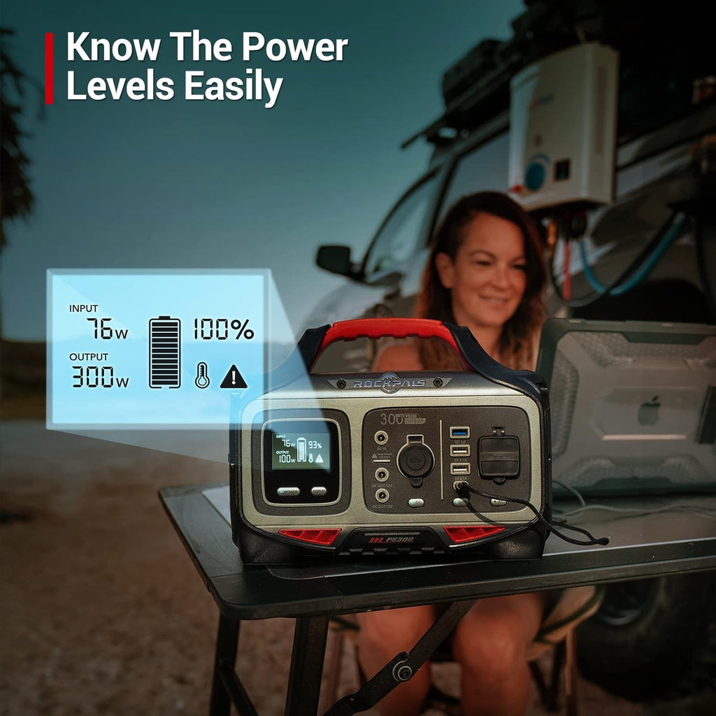 300W Portable Power Station 280wh Solar Generator with 110V AC Outlet T26292