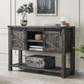 Antique White Entryway Table with Sliding Barn Doors R674661
