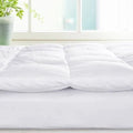 King White Goose Feather Mattress Topper with Cotton Cover Q64578