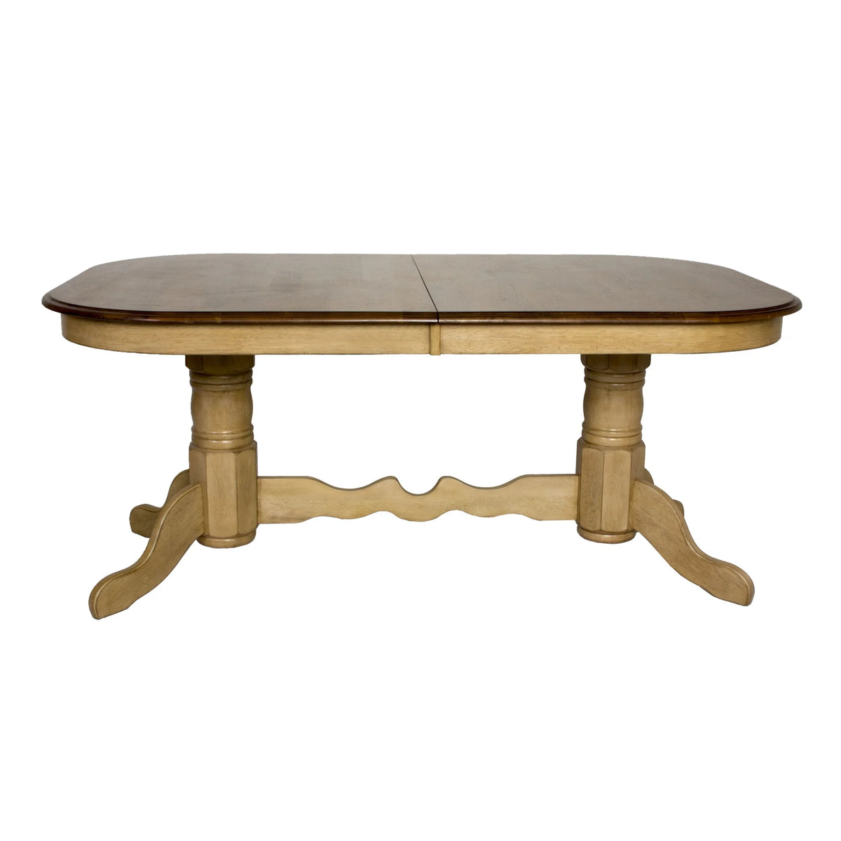 96" Double Pedestal Extendable Wood Dining Table Y643