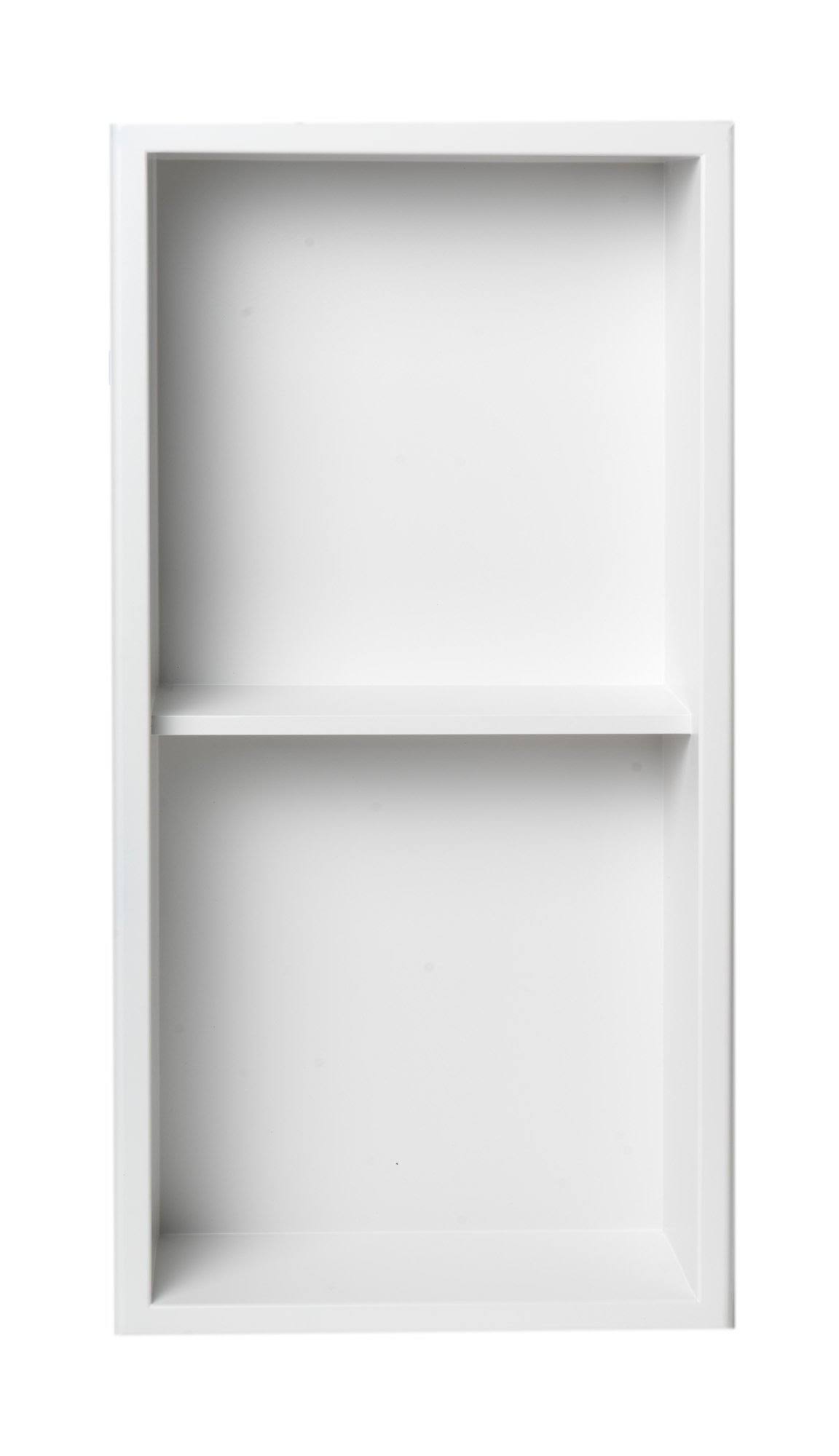 12 x 24 Stainless Steel Double Shelf Bath Shower Niche Matte White J871