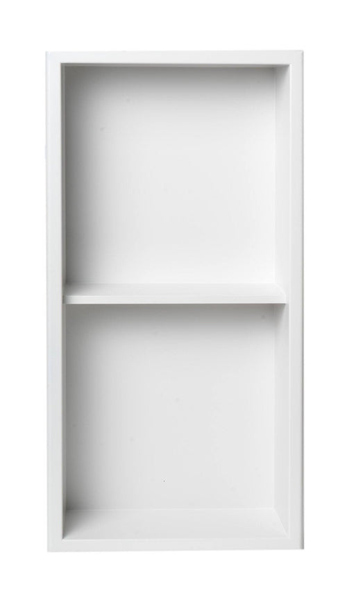 12 x 24 Stainless Steel Double Shelf Bath Shower Niche Matte White J871