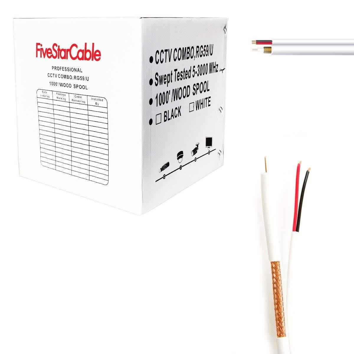 1000 ft. White RG59 Siamese Coaxial Cable F68272