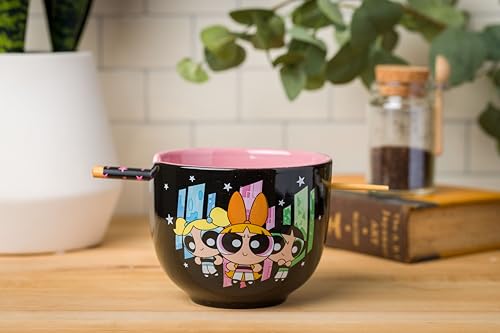 Pink 20 Ounces Ceramic Ramen Noodle Rice Bowl with Chopsticks F565