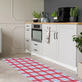 White Light Blue Red Plaid Area Rug I483